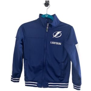 NHL Sweatshirt Kid 8 Blue Pullover Tampa Bay Lightning Hockey Preppy Athlete 80s